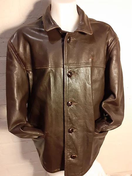 AUTH Louis Vuitton Sz 40 Calf Leather Double Breasted Jacket Removable  Liner