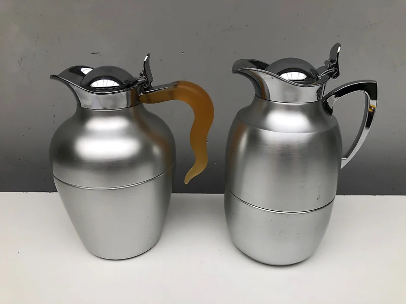 1950s Vintage Alfi Gold Plated Stainless Steel Thermos 1 Liter