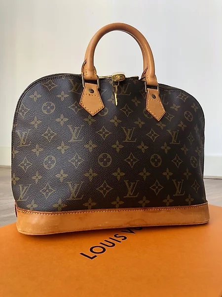 Authentic Louis Vuitton Monogram Alma Into Hand Bag Purse M41780