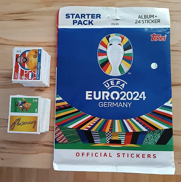 Topps Euro 2024 -Starterpack  ohne die 21 SP Goldsticker Complete loose sticker Set - Good (GD)