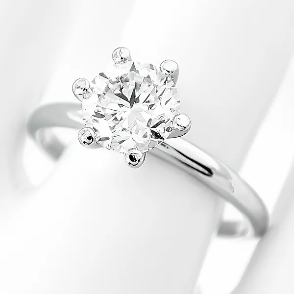 Ring - 14 kt. White gold, G/SI1 -  1.01ct. tw. Diamond (Natural) - IGI Certificate