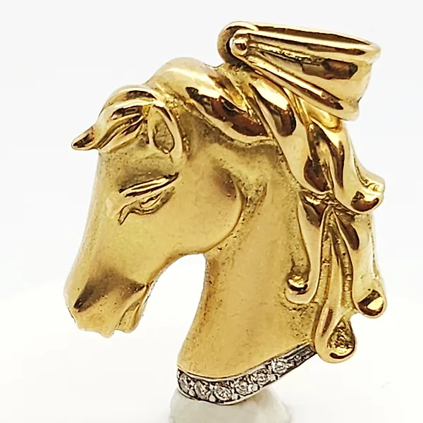 Pendant - 18 kt. Yellow gold, White gold -  0.08ct. tw. Diamond (Natural)