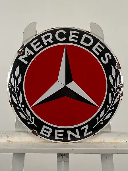 Mercedes-Benz - Enamel sign - Ø41cm - Made of thick steel sheet and enamel