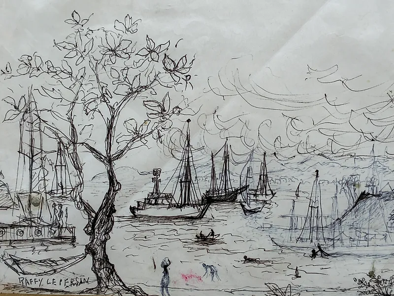 Raffy-Le-Persan (1920-2008) - Marine Bateaux en Martinique (vendu sans prix de réserve)