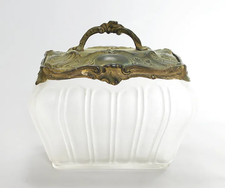 Cookie jar - Art Nouveau - frosted glass