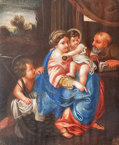 Da Carracci (XIX-XX) - Sacra Famiglia con San Giovannino