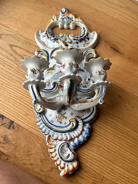 Fourmaintreaux Frères - Candleholder - Porcelain - Wall sconce