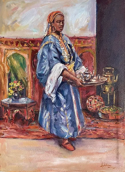 Ecole marocaine (XX), Signed Achibani - La servante orientale