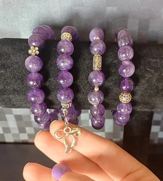 Amethyst Magic – 4-Piece Amethyst Bracelet Set- 119 g