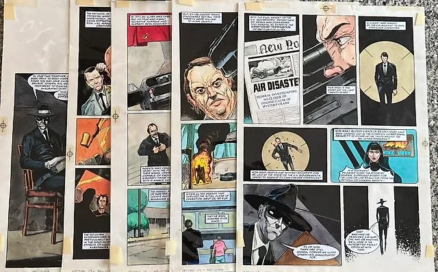 Alex Ronald - Dondie Cox - 5 Original colour page - 2000AD - Vector 13 - Case Six: MK-Ultra - 1997