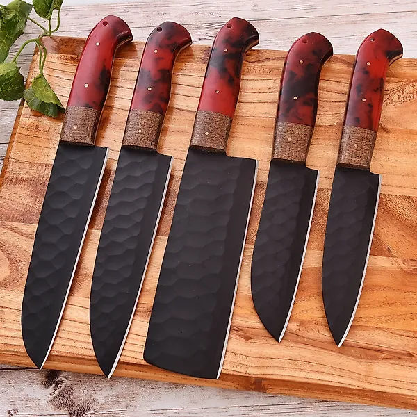 Kitchen knife - micarta sheet, resin , D2steel with powder code - Japan - Special chef knives