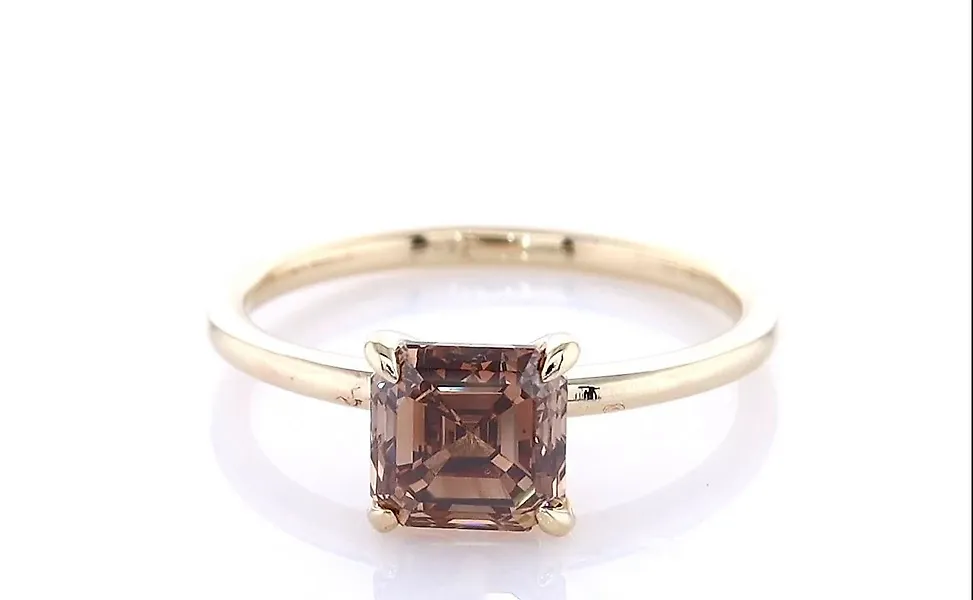 No reserve price - Ring - 14 kt. Yellow gold -  1.51ct. tw. Diamond (Natural coloured)