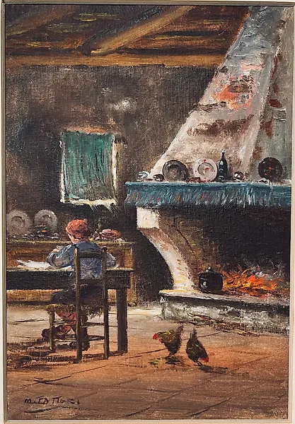 Mario Fattori (1930) - Scena d’interno con figura