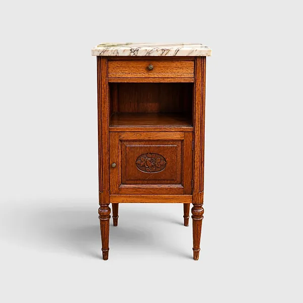 Nightstand - Oak - Louis XVI marble