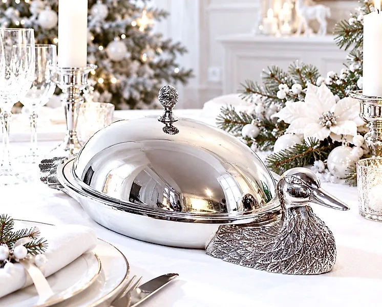 Serving dish - Silverplated - Duck, serving dish