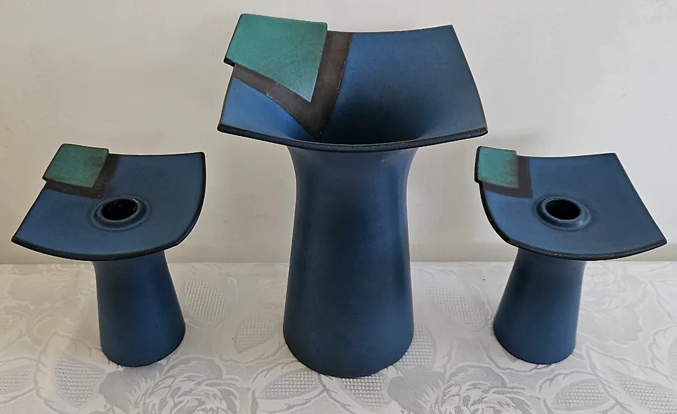Cor Uden - Vase  - Ceramic - vase and candlestick (3)
