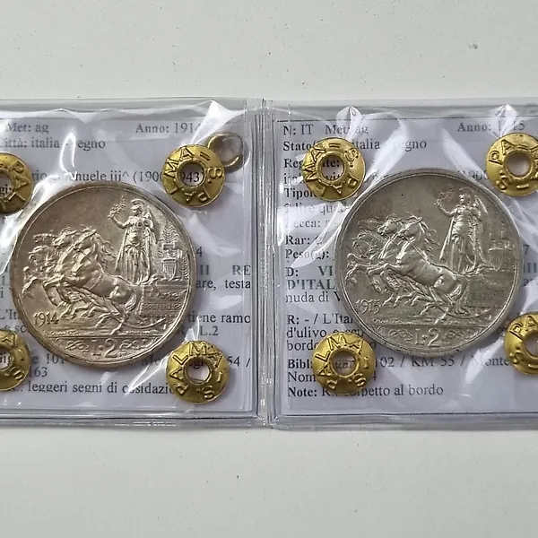 Italy. Vittorio Emanuele III. 2 Lire 1914-1915  (No reserve price)