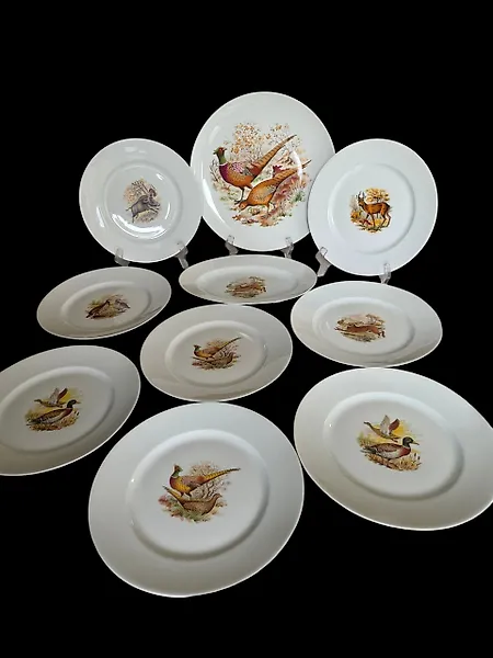 Société Royale de Porcelaine Française à la fleur de Lys en collaboration avec Giraud Limoges France - Société Royale de Porcelaine Française & Giraud Limoges - Table service (10) - True French Royal Porcelain with the fleur-de-lis & True Limoges Porcelai
