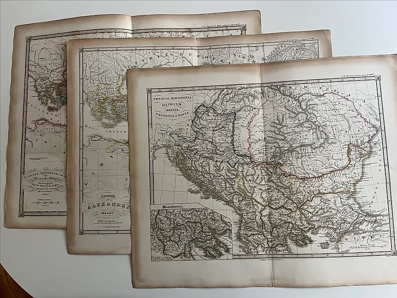 Midden Oosten - Arabia, Macedonia, Asia; Spruner - Atlas antiquus nr III nr XVII nr XXVI - 1851-1860