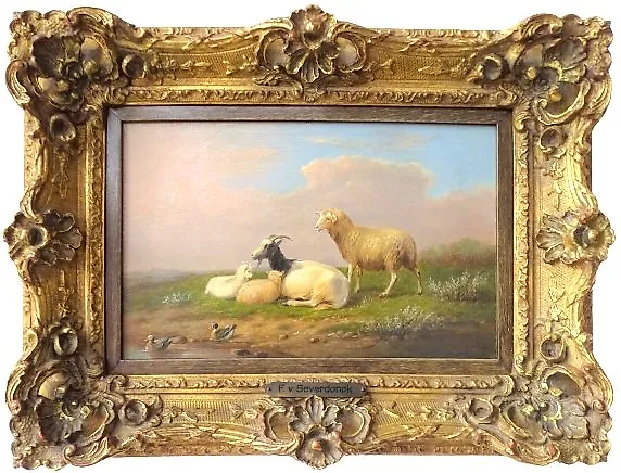 François van Severdonck (1809-1889) - Landschaft mit Ziegen und Schafen