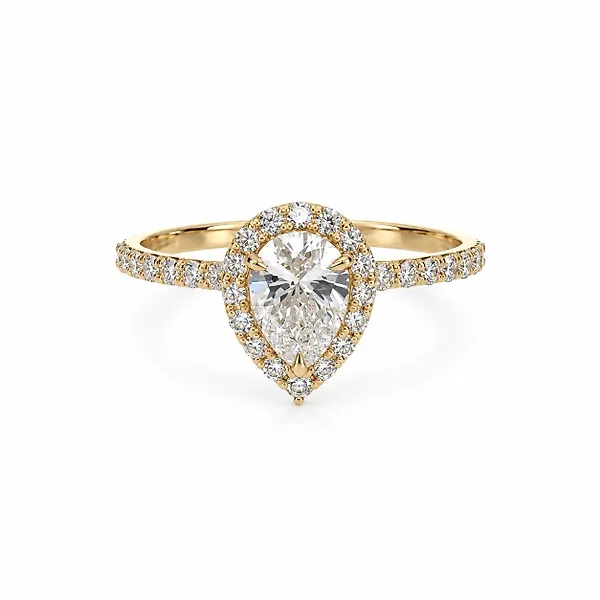 No reserve price - Ring - 14 kt. Yellow gold -  1.01ct. tw. Diamond (Lab-grown) - Diamond