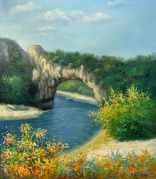 HARRIS  ( XX ) - Paysage à l'arche rocheuse
