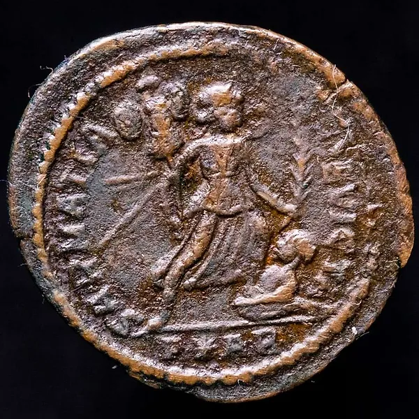 Roman Empire. Constantine I (AD 306-337). Follis Arles mint. Struck 323 A.D. SARMATIA DEVICTA  (No reserve price)