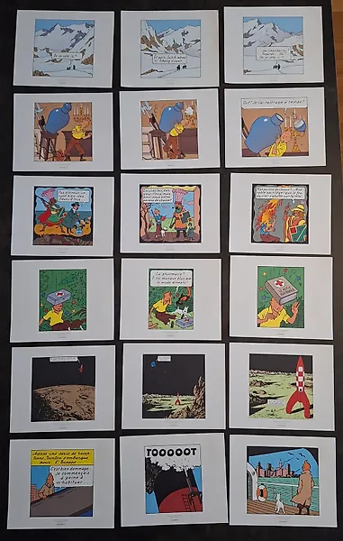 Tintin - 18 Lithographies Scènes des Albums Tintin - 18 Lithographies, Album - First edition - 2010