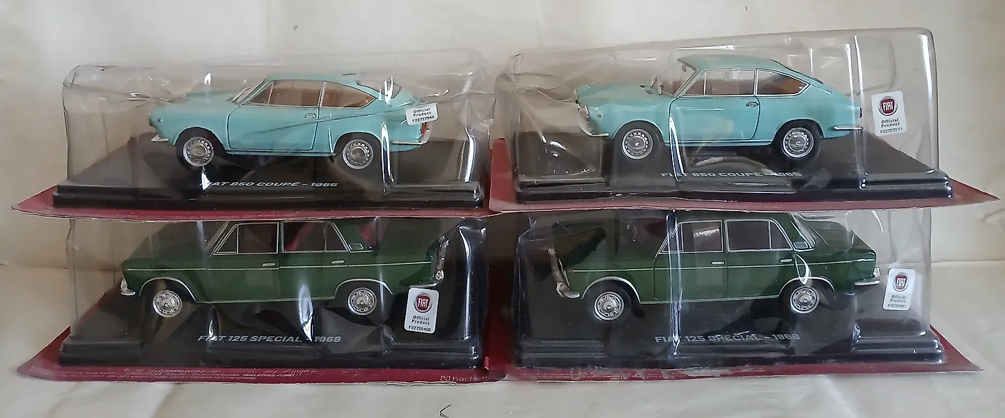 Hachette 1:24 - Model car  (4) - Lotto con 4 Fiat Story - Fiat Story Test 1:24