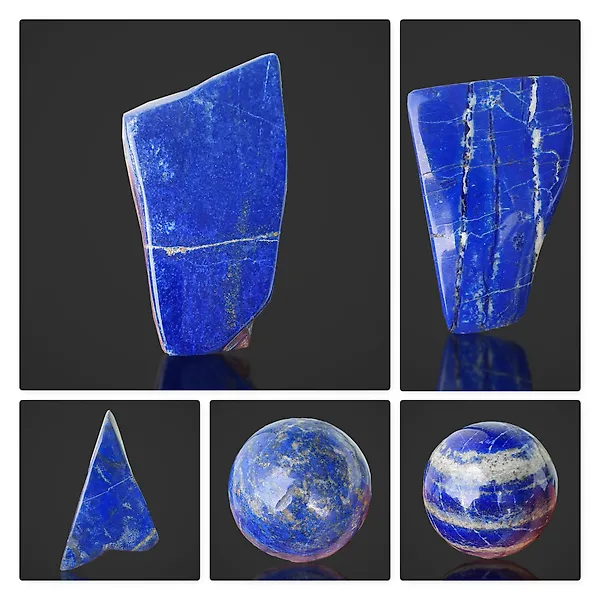 Polished Lapis Lazuli Collection – Freeforms & Sphere- 2025 g - (5)