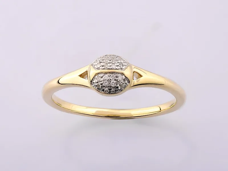 Ring - 14 kt. Yellow gold -  0.05ct. tw. Diamond (Natural)
