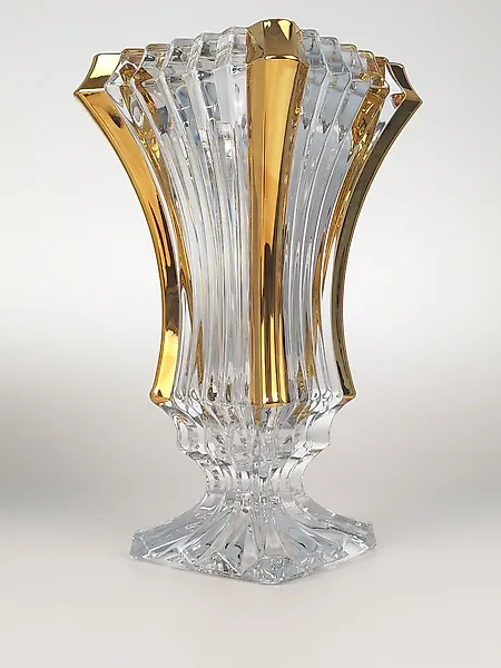 Bohemia Crystal - Vase -  Prague - 24kt gold - No lead Crystal Vase