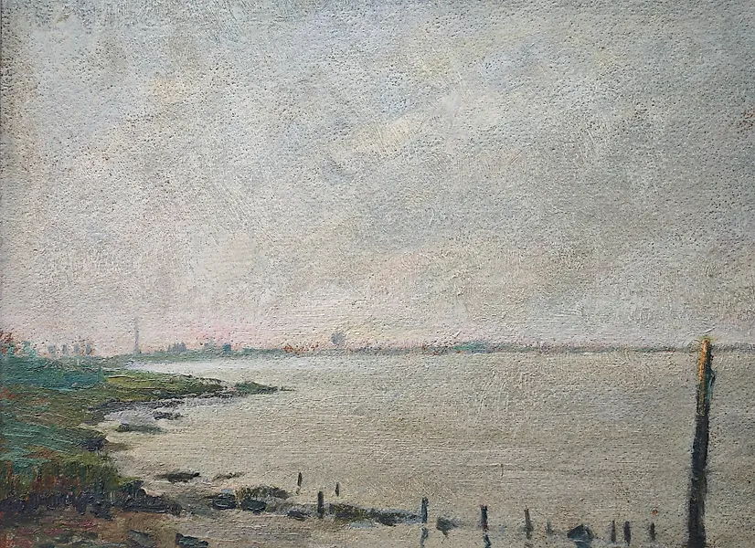 Jan De Clerck (1881-1962), Attribué à - Paysage côtier sous la brume