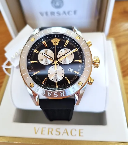 Versace - Swiss Made - Chronograph - Sapphire - Gold - New - Men - 2026