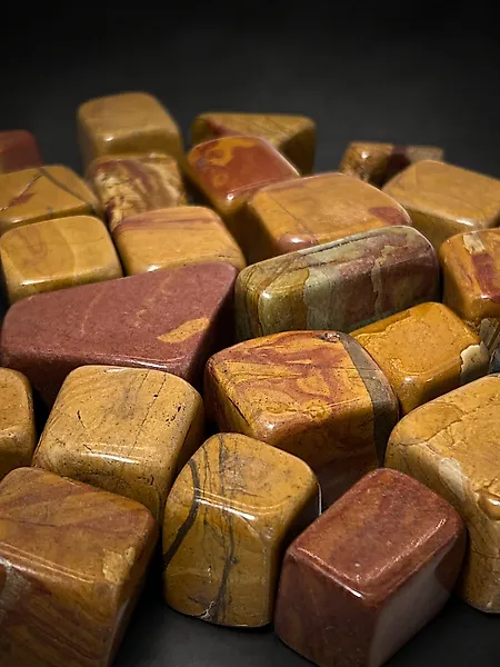 ***NO RESERVE*** Natural Red Brown Jasper Stone Lot | Hand-Finished Polished Jasper from South Africa - Height: 20 mm - Width: 30 mm- 1 kg - (1)