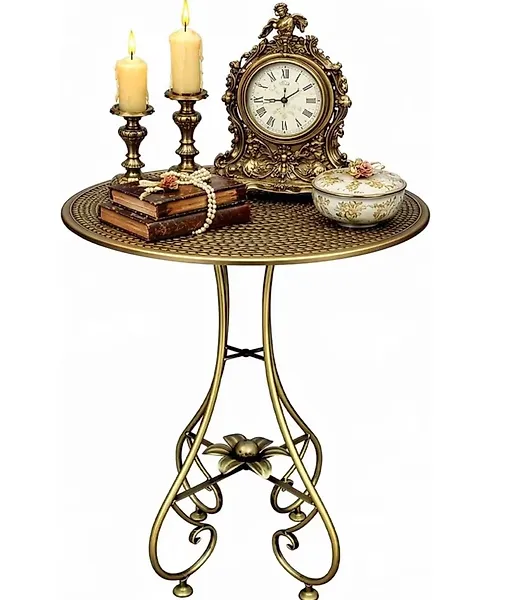 Hand painted brass color iron table - Coffee table - Iron, Wrought iron - Hand painted