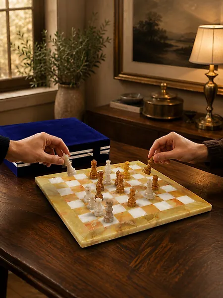 Board game - handcrafted chess set - Marble