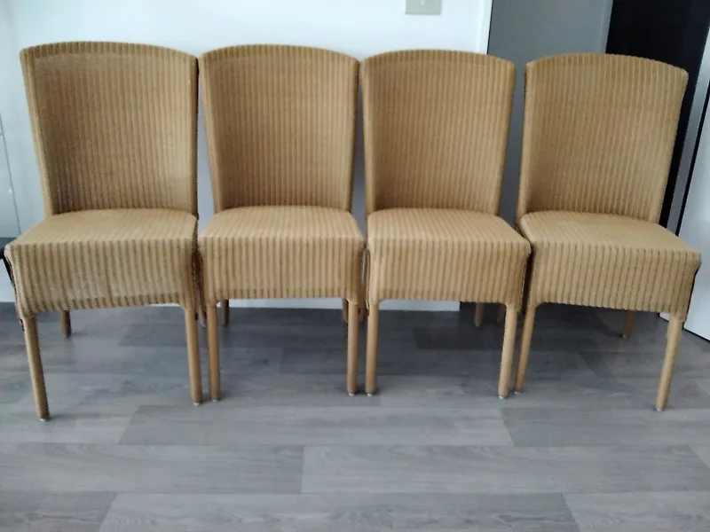 Lloyd Loom - Chair - Rattan, Hardwood - Four chairs.