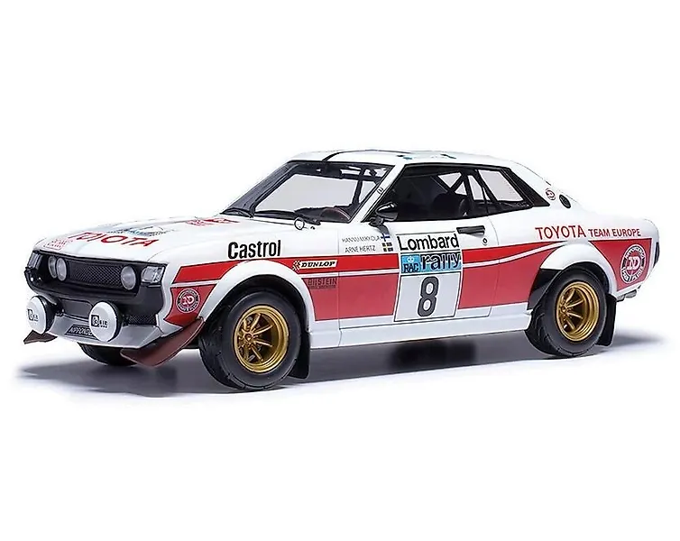 IXO Models 1:18 - Model race car - Toyota Celica 2000 GT (RA21) #8 RAC Rally 1977 - H. Mikkola / A. Hertz