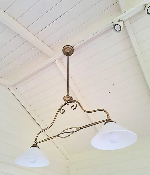 Prachtige Bibliotheeklamp - in hoogte verstelbaar - Ceiling lamp - Brass