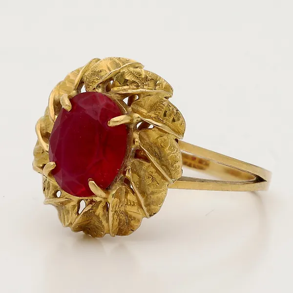 Ring - 18 kt. Yellow gold - Ruby