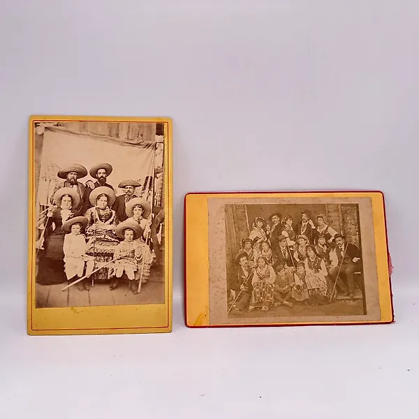 Albino Pereira da Silva - Pair of antique albumen cabinet-card photographs of Portuguese folk