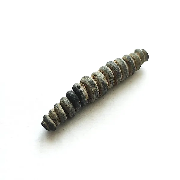 Ancient Indochinese Mixed Metal Swirl Unalome Path to Nirvana Pendant Bead Talisman - 55 mm