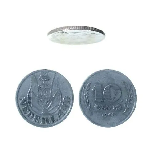 Netherlands. Wilhelmina. 10 Cents 1941 zink "Driekruinenboom" ZELDZAAM