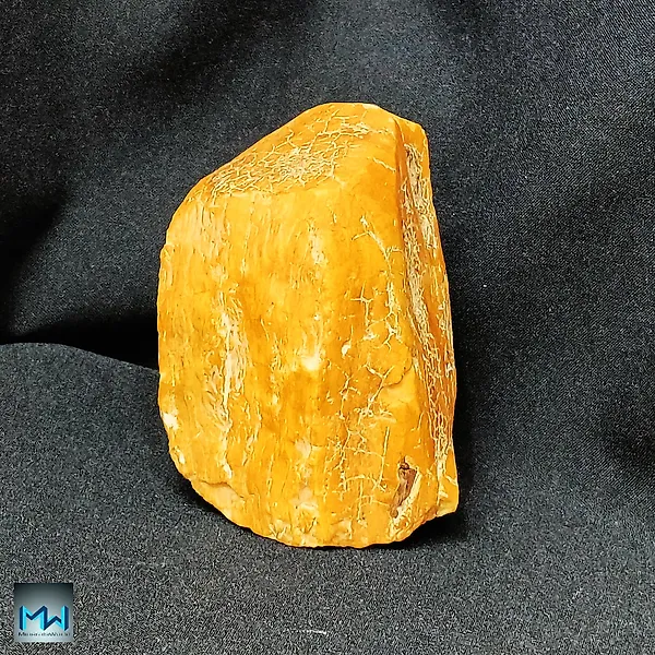 Polished Piece of Yellow Amber West Papua - Height: 115 mm - Width: 90 mm- 396 g