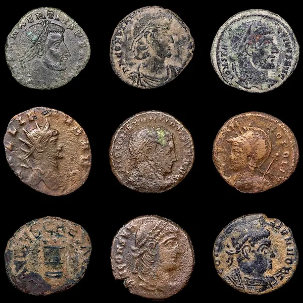 Roman Empire Lote de 9 monedas Æ siglo I - IV d.C.  (No reserve price)