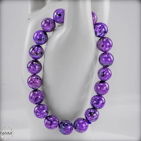 Magic of Transformation – A beautiful bracelet made of genuine charoite 144.55 ct.- 28.91 g