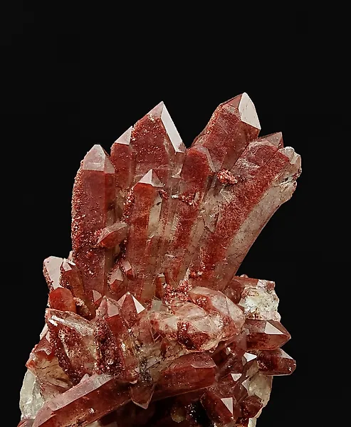 Hematoid curved quartz, fan-shaped, Morocco Crystals on matrix - Height: 59 mm - Width: 52 mm- 61 g
