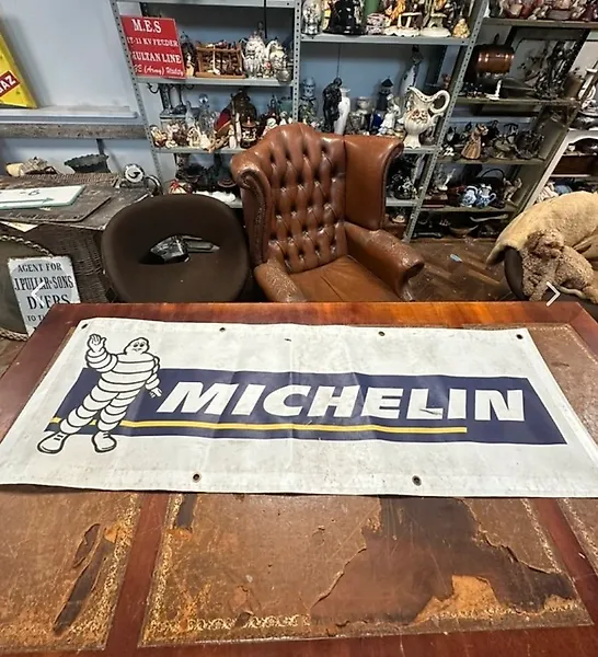 Large 1985 Michelin Bibendum Banner - Michelin - 1985
