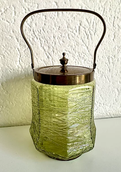 Loetz - Cookie jar - Glass, Brass